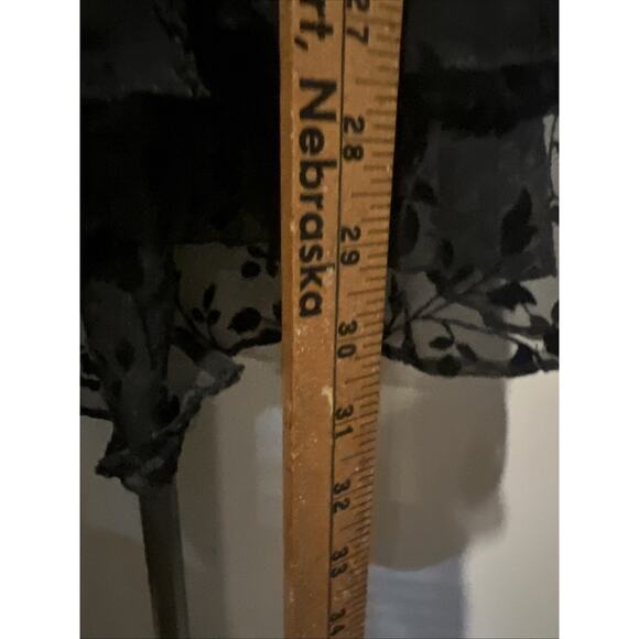 CDC Petites Black Floral Sheer Overlay Prom Homecoming Flirty Size 4 Dress - Picture 5 of 9